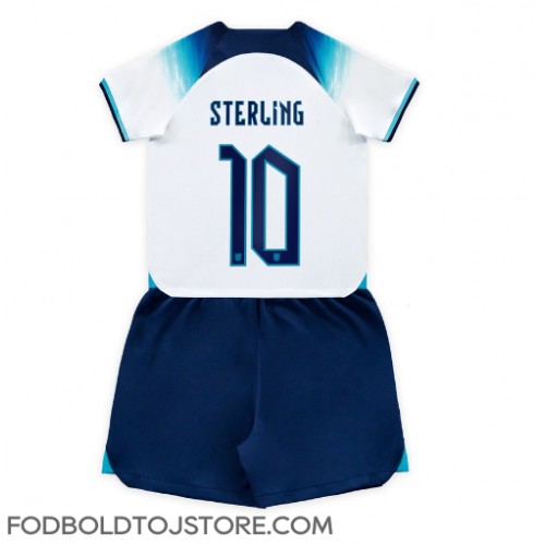 England Raheem Sterling #10 Hjemmebanesæt Børn VM 2022 Kortærmet (+ Korte bukser)